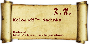 Kolompár Nadinka névjegykártya